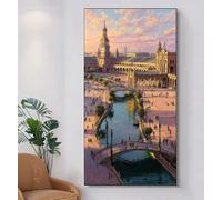 Rome Diamond Art Architecture Large Diamond Painting Kits for Adults 16x32in Crystal Art Kits DIY Full Drill Square Rhinestone Embroidery Cross Stitch Canvas Pictures for Adults for Wall Decor A-U1012