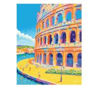 Rome Diamond Art City Diamond Painting Kit 20x20 Inch, Full Drill Crystal Art Craft Kits Beginner Adults Hobbies for Women, Colorful Rhinestone Square Gem Canvas Paintings for Home Wall Decor Lq556