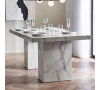 Rome Dining Table - 180cm - 8 Seater - White - Marble Effect