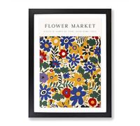 Rome Flower Market Exhibition No.1 Framed Print | A2 Black Framed Wall Art | Ready to Hang | Modern Floral Picture | Living Room Bedroom Lounge Office
