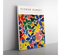 Rome Flower Market Exhibition No.2 Canvas Wall Art Print Ready to Hang, Framed Picture for Living Room Bedroom Home Office Décor, 76x50 cm (30x20 Inch)