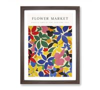 Rome Flower Market Exhibition No.2 Framed Print for Living Room Bedroom Home Office, Wall Art Picture Ready to Hang, Walnut A2 (64 x 46 cm)