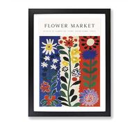 Rome Flower Market Exhibition No.3 Framed Print for Living Room Bedroom Home Office, Wall Art Picture Ready to Hang, Black A2 (64 x 46 cm)