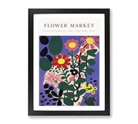 Rome Flower Market Exhibition No.4 Framed Print for Living Room Bedroom Home Office, Wall Art Picture Ready to Hang, Black A2 (64 x 46 cm)