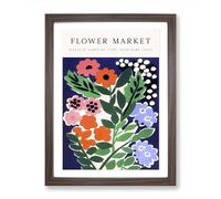 Rome Flower Market Exhibition No.5 Framed Print for Living Room Bedroom Home Office, Wall Art Picture Ready to Hang, Walnut A2 (64 x 46 cm)