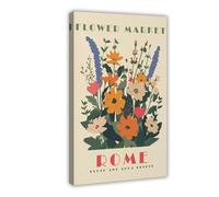 Rome Flower Market Print Canvas Poster Bedroom Decor Landscape Office Room Decor Gift 12x18inch(30x45cm)