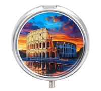 Rome in Sunset Painting Pill Case 3 Compartment Pillbox
