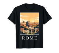 Rome Italy Ancient Landmarks Retro Travel Design T-Shirt