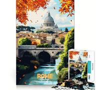 Rome, Italy︰ Autumn Cityscape Jigsaw Puzzle 1000 Piece for Adults Intellect Toy Soothing Fun Precise Cut (50x75cm)