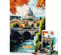 Rome, Italy︰ Autumn Cityscape Jigsaw Puzzles for Teenagers 1000 Piece Boost Memory Serene Time Premium Cut Birthday Gift (38x52cm)