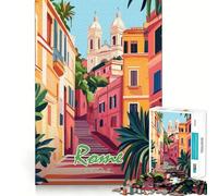 Rome Italy Cityscape 1000 Pieces Jigsaw Puzzles for Adults Memory Gain Calm Mind Design Assembly Creative Gift (38x26cm)