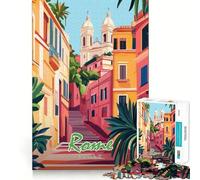 Rome Italy Cityscape Jigsaw Puzzles for Teenagers 1000 Piece Boost Memory Serene Time Premium Cut Birthday Gift (38x52cm)