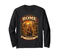 Rome Italy Cityscape Roman Warrior Vintage Souvenir Long Sleeve T-Shirt