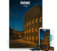 Rome Italy Colosseum Night 1000 Pieces Jigsaws Adults Puzzles Think Smart Toy Home Activity Smooth Cut Xmas Surprise (38x52cm)