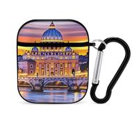 Rome Italy Earphone Case Cover Compatible with AirPods 1&2 Shockproof Bluetooth Headset Case Black-style