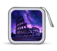 Rome Italy Famous Ancient Landmark CD Case Holder Portable 40 Capacity DVD Wallet Storage Organizer for Car Travel