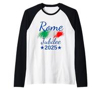 Rome Italy Flag Italia Souvenir Rome 2025 Jubilee Pilgrims Raglan Baseball Tee