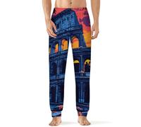 Rome Italy Landmarks Men's Pajama Pants Lightweight Pjs Bottoms Lounge Pants Sleepwear Soft