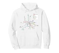 Rome Italy Metro Train Suburban Railway - Souvenir Route Map Pullover Hoodie