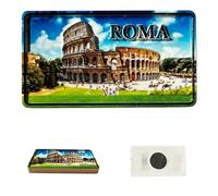 Rome Italy Souvenir Magnet, Famous Monuments Relief, Colosseum Trevi Fountain Saint Peter's Square of Spain, Tourist Decoration, Souvenir