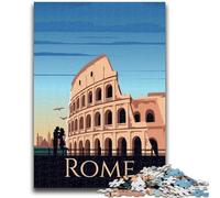 Rome Italy Travel Art Jigsaws 1000 Pieces for Teenagers, Challenging Game Toys Every Piece Is Unique - Challenging Family Fun Game 1000pcs (50x75cm)