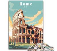 Rome Italy Travel Poster 1000 Piece Jigsaw Puzzles for Teenagers Gifts, Family Game Stress Reliever Difficult Challenge Gifts for Friends And Family 1000pcs (26x38cm)