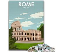Rome Italy Travel Poster Jigsaw Puzzles for Teenagers, for Age 14+ Game Wall Decoration Unique Gifts for Birthday And Christmas 1000pcs (50x75cm)