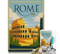 Rome Italy Travel Poster Jigsaw Puzzles for Teenagers,for Educational Game Challenge Toy for Is Ideal As A Gift for The Whole Family 75x50cm