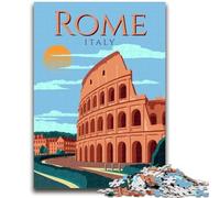 Rome Italy Travel Poster Jigsaws 1000 Pieces for Adults, Challenging Game Gifts for Is Ideal As A Gift for The Whole Family 1000pcs (26x38cm)