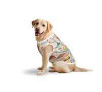 Rome Map With Landmarks Illusprint Medium Large Pets Vest Breathable Cozy Home Party Sleeveless Tank Top T-Shirt