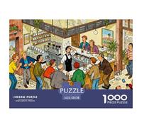 Rome Morning Cappuccino Bar Wooden Jigsaw Puzzle Waterproof 1000 Piece Puzzles for Adults Gifts Fun Educational Games