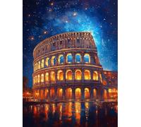 Rome Paint by Numbers Colosseum Painting by Numbers for Adults Beginner DIY Digital Painting Hobbies for Adults Women with 3 Brush and Acrylic Paints Kit for Home Decor, Wall Art 28x38inch -zjn25076A