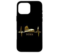 Rome Skyline Heartbeat Colosseum Italy Roma I Love Rome Case for iPhone 16 Pro Max