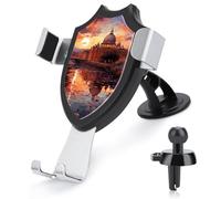 Rome Sunset Car Phone Mount Universal 3-in-1 Phone Holders for Your Car with 360° Suction Cup Adjustable Cell Phone Car Mount for Car Dashboard Air Vent Windshield Automobile Cradle Stand for Smartpho