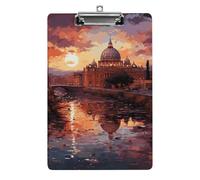 Rome Sunset Clipboard, A4 Acrylic Clipboard with Hanging Hole, Ultra-Light Clip Board - Holds 100 Sheets, Shatterproof Document Holder for Office, 12.5" X 8.5"