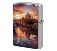 Rome Sunset Lighter Case Metal Protective Cover with Double-Sided Art Design, Cool Lighters Pouch Shockproof Lighter Cover for Men Women Gifts, Lighters Not Included