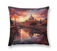 Rome Sunset Pillow Covers, Square Throw Pillow Case with Hidden Zipper, Soft Double-Sided Decorative Pillowcases for Couch Sofa Bedroom Car, 24 "x24