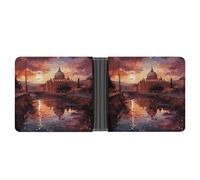 Rome Sunset Wallet for Men & Women Ultra Slim PU Leather Bifold Wallet, Credit Card Holder for Travel