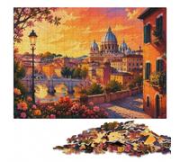 ROME Travel Poster Wooden Jigsaw Puzzle 500 Pieces | Thoughtful Christmas gift for adults: home hobby for puzzle fans in spare time.