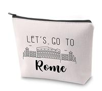 Rome Trip Travel Case Rome Lover Cosmetic Bag Rome Travel Vacation Gift Let’s Go to Rome Makeup Bag with Zipper Roma Journey Together Gift (Rome)