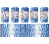Rome Yarn Alize Sekerim Bebe Batik 5 x 100g, 320m, 100% Acrylic Baby Wool, Yarn, Multicoloured Crochet Gradient DK (3481)
