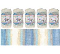 Rome Yarn Alize Sekerim Bebe Batik 5 x 100g, 320m, 100% Acrylic Baby Wool, Yarn, Multicoloured Crochet Gradient DK (4398)