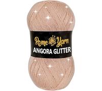 Rome Yarn Angora Glitter | 500m | 100g | 75% Acrylic 20% Wool 5% Metallic Polyester | Hand Knitting Yarn | Crochet Yarn | Acrylic Simli Yarn (1 Pack, 1873 Skin Color)