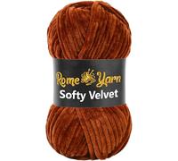 Rome Yarn Softy Velvet Yarn 100g/3.52oz - 120m/131yards | Super Chunky Bulky Chenille Soft Yarn for Knitting and Crochet Baby Blanket Amigurumi Plush Thick (1 Pack, 934 Copper)