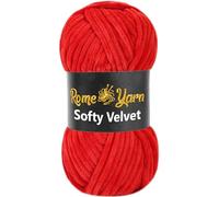 Rome Yarn Softy Velvet Yarn 100g/3.52oz - 120m/131yards | Super Chunky Bulky Chenille Soft Yarn for Knitting and Crochet Baby Blanket Amigurumi Plush Thick (1 Pack, 911 Red)