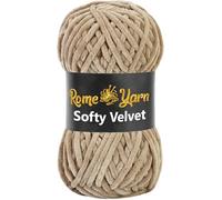 Rome Yarn Softy Velvet Yarn 100g/3.52oz - 120m/131yards | Super Chunky Bulky Chenille Soft Yarn for Knitting and Crochet Baby Blanket Amigurumi Plush Thick (1 Pack, 952 Beige)