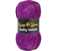 Rome Yarn Softy Velvet Yarn 100g/3.52oz - 120m/131yards | Super Chunky Bulky Chenille Soft Yarn for Knitting and Crochet Baby Blanket Amigurumi Plush Thick (1 Pack, 940 Purple)