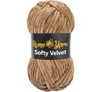Rome Yarn Softy Velvet Yarn 100g/3.52oz - 120m/131yards | Super Chunky Bulky Chenille Soft Yarn for Knitting and Crochet Baby Blanket Amigurumi Plush Thick (1 Pack, 922 Cream Coffee)