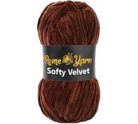 Rome Yarn Softy Velvet Yarn 100g/3.52oz - 120m/131yards | Super Chunky Bulky Chenille Soft Yarn for Knitting and Crochet Baby Blanket Amigurumi Plush Thick (1 Pack, 920 Dark Brown)
