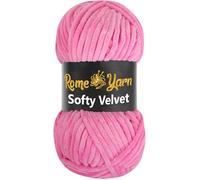 Rome Yarn Softy Velvet Yarn 100g/3.52oz - 120m/131yards | Super Chunky Bulky Chenille Soft Yarn for Knitting and Crochet Baby Blanket Amigurumi Plush Thick (1 Pack, 948 Dark Pink)